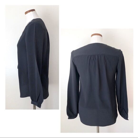 Anthropologie Lavender Brown Black Blouse XS - Picture 5 of 6